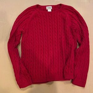 L.L. Bean Women’s Large Red CableKnit Sweater